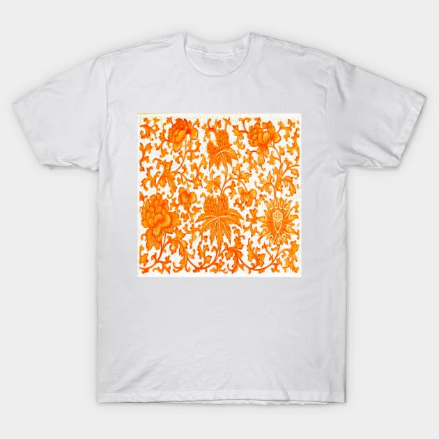 yellow main color printed images that are based on vintage floral and geometric motifs, can be used in decorating fabrics and coverings in fashion T-Shirt by Marccelus